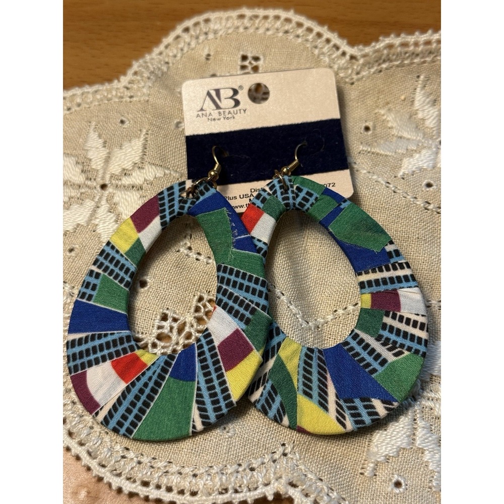 african print  wrap‎ Tear Drop earring